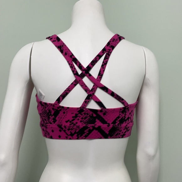 JoyLab Pink & Black Python Print Sports Bra - Size Small - Picture 2 of 4